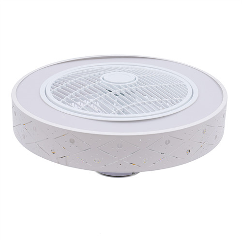 CNCEST 110V 21.6×3.54in White Led Light Fan with Invisible Blades Semi Flush Mount Low Profile Fan Remote Control